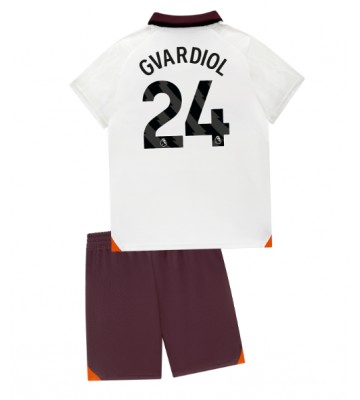 Manchester City Josko Gvardiol #24 Replica Away Stadium Kit for Kids 2023-24 Short Sleeve (+ pants)
